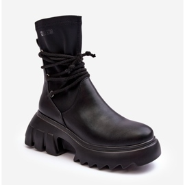 Botas con plataforma enorme y cordones, Black Big Star MM274590 negro 1