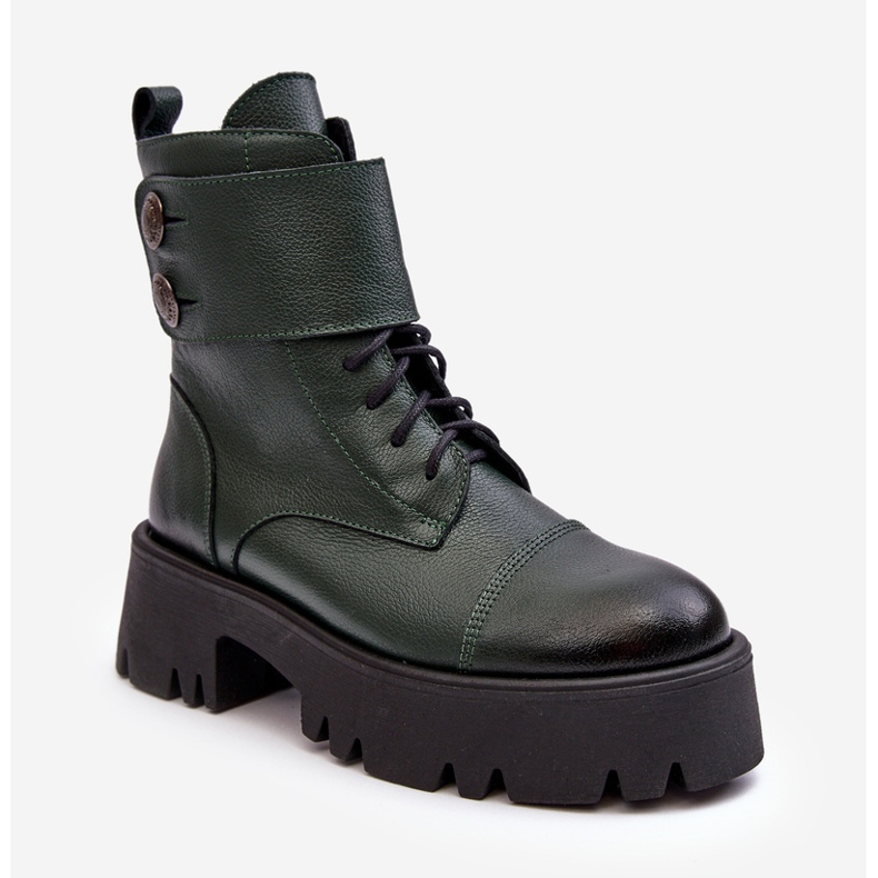 Botas Worker Mujer Piel Lemar Anceria Verde 2