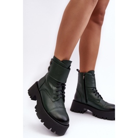 Botas Worker Mujer Piel Lemar Anceria Verde 3