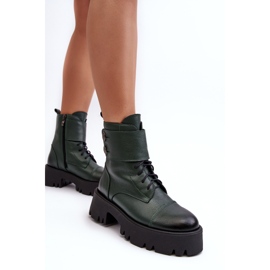 Botas Worker Mujer Piel Lemar Anceria Verde 5