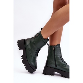 Botas Worker Mujer Piel Lemar Anceria Verde 4