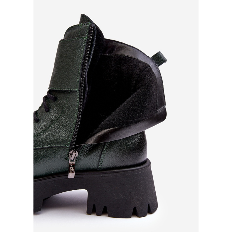 Botas Worker Mujer Piel Lemar Anceria Verde 1