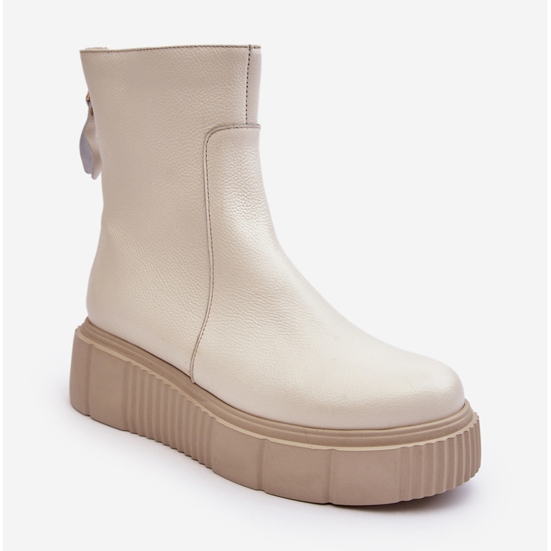Botas Mujer Piel con Plataforma Beige Claro Lemar Jenefer 1 Botas Mujer Piel con Plataforma Beige Claro Lemar Jenefer 1