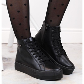 Botines de piel con plataforma, creepers aislantes Filippo W PAW471, negro 3