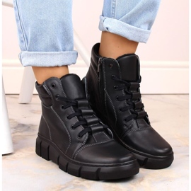 Botas de piel cómodas y aislantes Helios W H562A, negro 3
