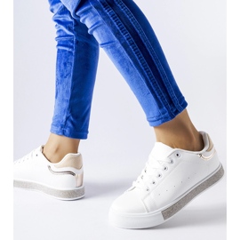 Deportivas blancas y beige con strass Dina blanco 1