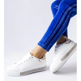 Deportivas blancas y beige con strass Dina blanco 2
