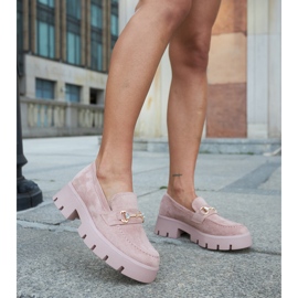 Mocasines rosas con hebilla y pedrería Gaiola rosado 2