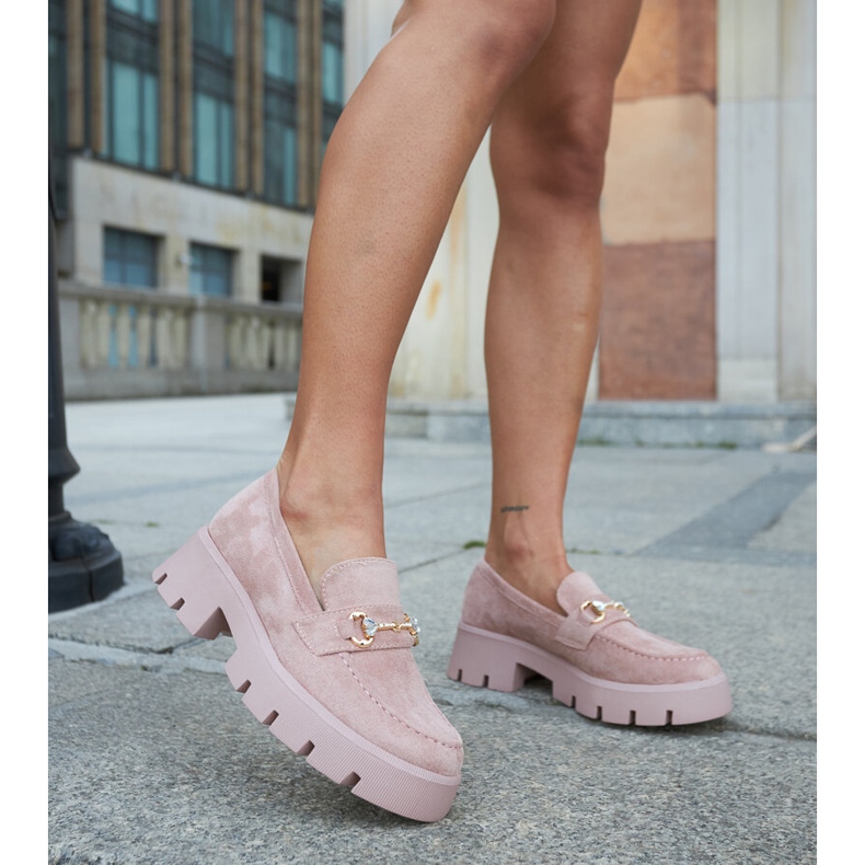 Mocasines rosas con hebilla y pedrería Gaiola 2