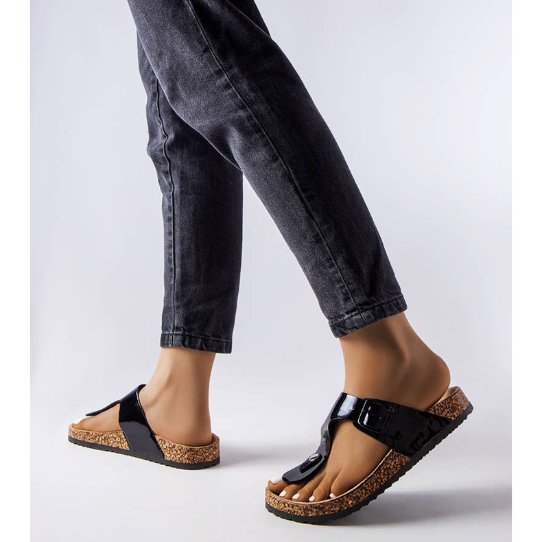 Chanclas negras con hebillas de Lee Cooper LCW-22-35-1170L negro 1