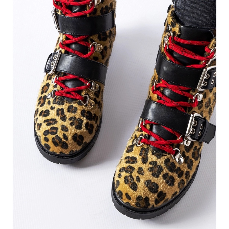 Botines estampado leopardo negro y beige Baltimore 1
