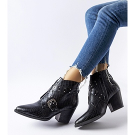 Botas cowboy Corrado negras con tacón alto negro 2