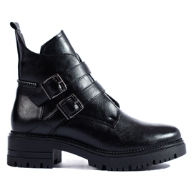 W. Potocki Botas de mujer negras con hebillas Potocki negro 1