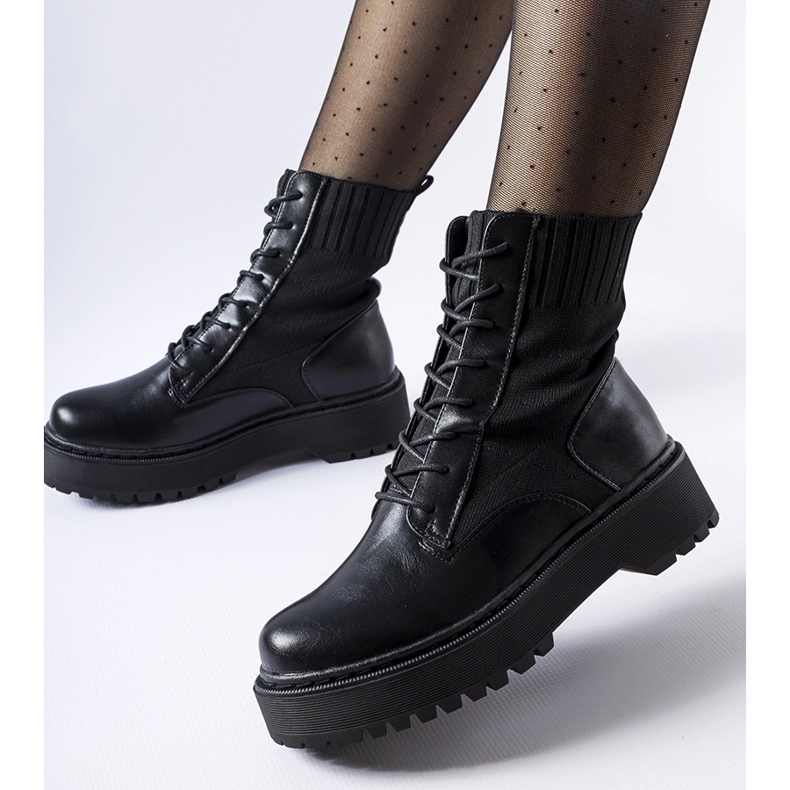 Calcetines negros Sebastiano sin cordones para trabajadores 1