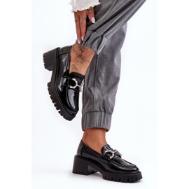 Zapatos de charol para mujer con tacones altos enormes, negro Lemmitty 4