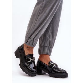 Zapatos de charol para mujer con tacones altos enormes, negro Lemmitty 2