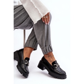 Zapatos de cuero para mujer con tacones altos enormes, negro Lemmitty 7
