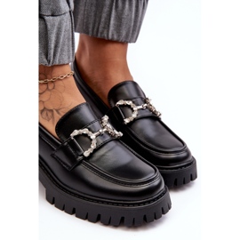 Zapatos de cuero para mujer con tacones altos enormes, negro Lemmitty 5