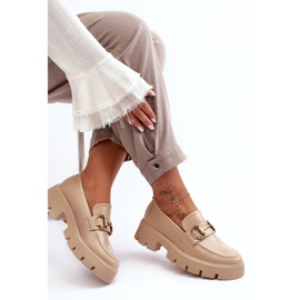 Mocasines De Mujer Con Adorno Beige Peuria 7