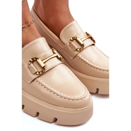 Mocasines De Mujer Con Adorno Beige Peuria 6