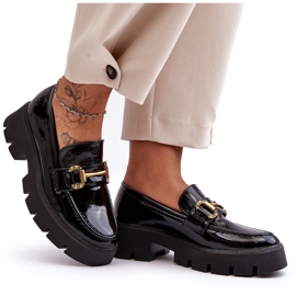 WS1 Mocasines Mujer Charol Con Adorno, Negro Peuria 9