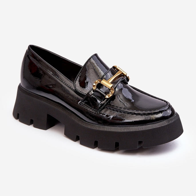 WS1 Mocasines Mujer Charol Con Adorno, Negro Peuria 1