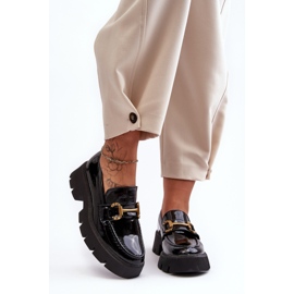 WS1 Mocasines Mujer Charol Con Adorno, Negro Peuria 3
