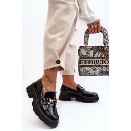 WS1 Mocasines Mujer Charol Con Adorno, Negro Peuria 4
