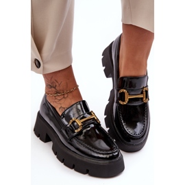 WS1 Mocasines Mujer Charol Con Adorno, Negro Peuria 5