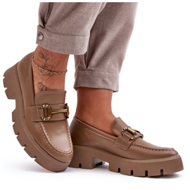 Mocasines De Mujer Con Decoración Caqui Peuria beige 9