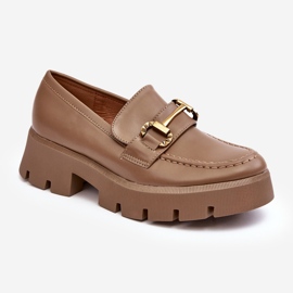 Mocasines De Mujer Con Decoración Caqui Peuria beige 1