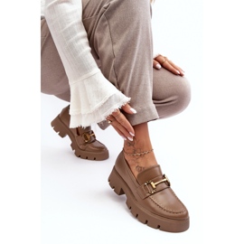 Mocasines De Mujer Con Decoración Caqui Peuria beige 6