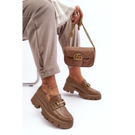 Mocasines De Mujer Con Decoración Caqui Peuria beige 7