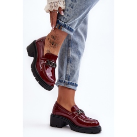 WS1 Zapatos Tacón Bajo Mujer Lacados Burdeos Blimma rojo 4