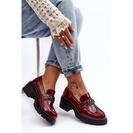 WS1 Zapatos Tacón Bajo Mujer Lacados Burdeos Blimma rojo 7