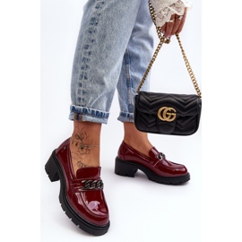 WS1 Zapatos Tacón Bajo Mujer Lacados Burdeos Blimma rojo 5