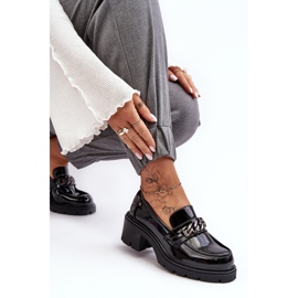 WS1 Zapatos Mujer Tacón Bajo Charol Negro Blimma 6