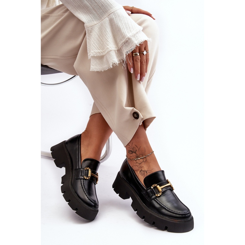 Mocasines De Mujer Con Adorno Negro Peuria 2