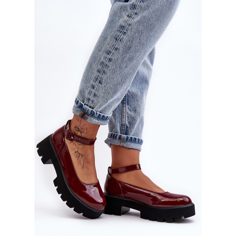 WS1 Zapatos de Mujer de Charol con Tacón Bajo y Hebilla, Burdeos Owena rojo 1 WS1 Zapatos de Mujer de Charol con Tacón Bajo y Hebilla, Burdeos Owena rojo 1