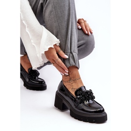 WS1 Zapatos Mujer Charol Con Adorno Negro Renesma 5