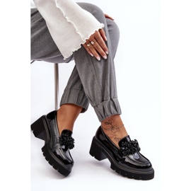 WS1 Zapatos Mujer Charol Con Adorno Negro Renesma 7