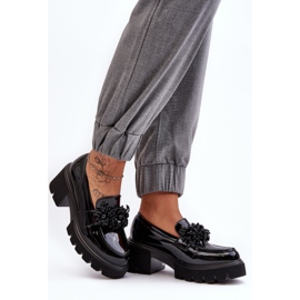 WS1 Zapatos Mujer Charol Con Adorno Negro Renesma 2