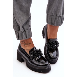 WS1 Zapatos Mujer Charol Con Adorno Negro Renesma 3