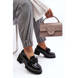 WS1 Zapatos Mujer Charol Con Adorno Negro Renesma 6