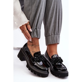WS1 Zapatos Mujer Charol Con Adorno Negro Renesma 8