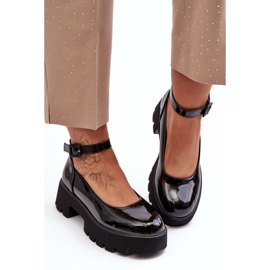 WS1 Zapatos Mujer Charol con Tacón Bajo y Hebilla, Negro de Owena 1 WS1 Zapatos Mujer Charol con Tacón Bajo y Hebilla, Negro de Owena 1