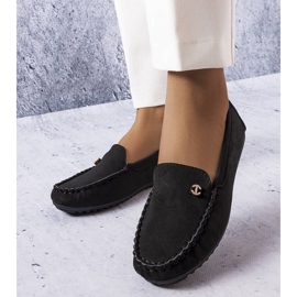 BM Mocasines negros con suela de cuero de Verrill 1
