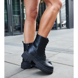 Botas negras decoradas con costuras Nicla. negro 2
