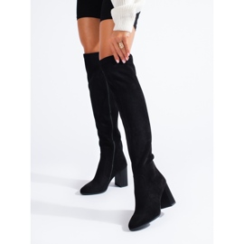 Botas Shelovet para mujer en un poste elegante. negro 1