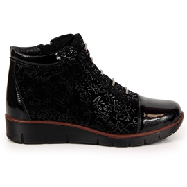 Botas insuladas de piel para mujer con estampado Filippo negro 7